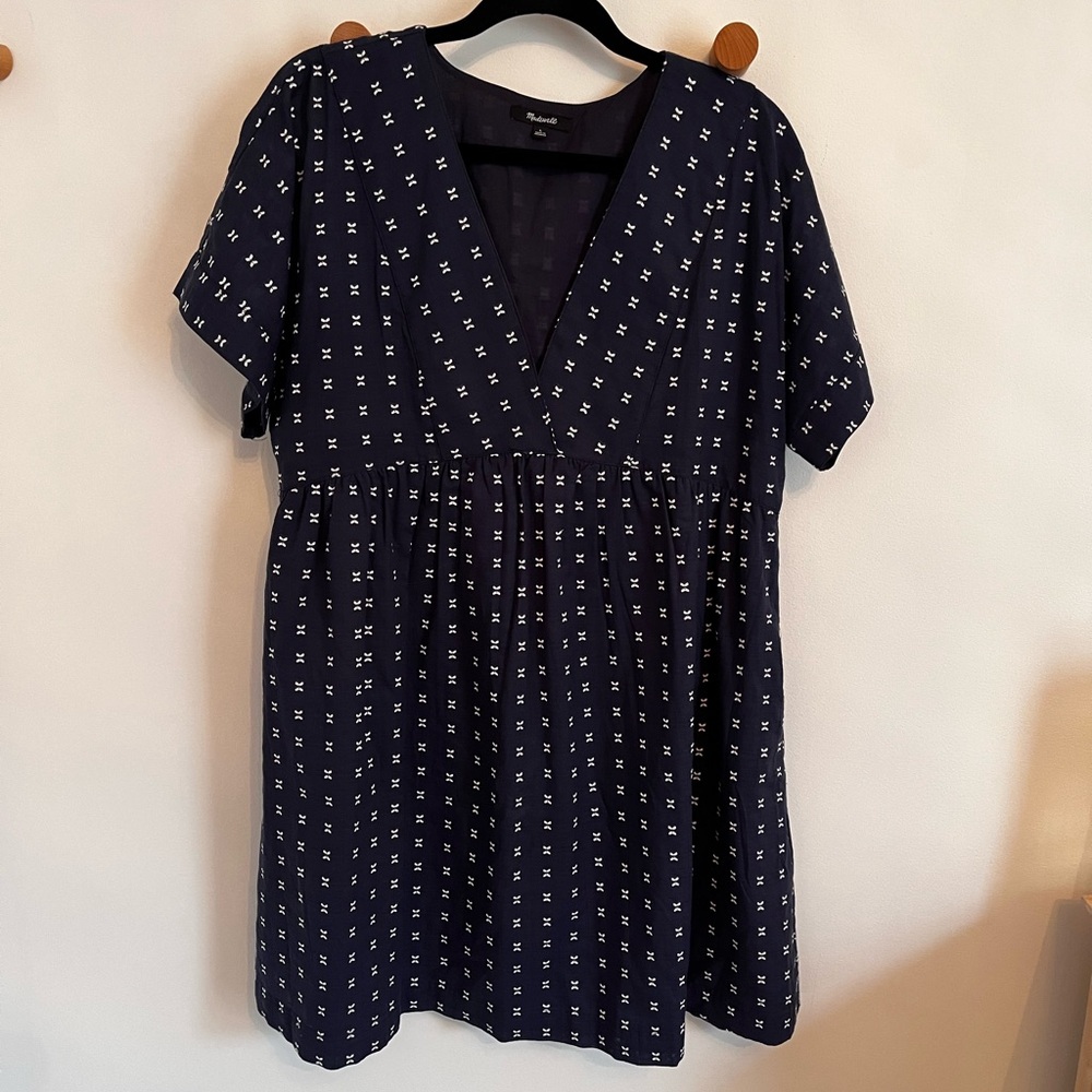 Madewell Navy Dress with White Accents